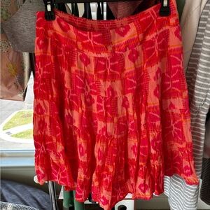 Anthropologie Pink and Orange Mini Skirt, Sz M